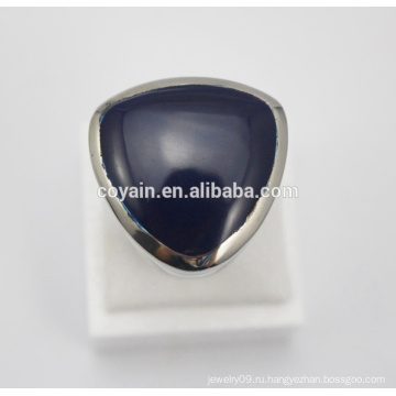 Мода Шарм большой синий треугольник камень кольцо 316L из нержавеющей стали большой камень кольцо